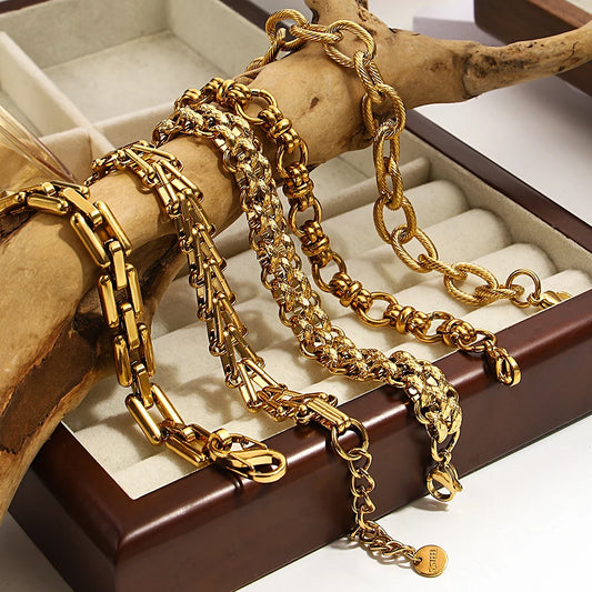 AENSOA Thick Chain Stainless Steel Bracelet