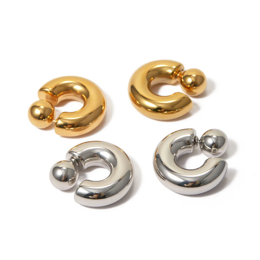 Fashionable C-Shaped Earrings with Unique Design