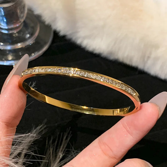 1Pc Titanium Steel Stainless Steel Gold Plated Bracelet for Women