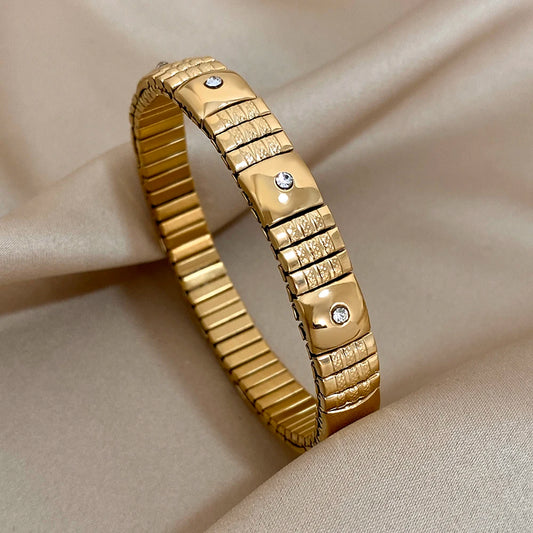 AENSOA Simple Elastic Stainless Steel Bracelet