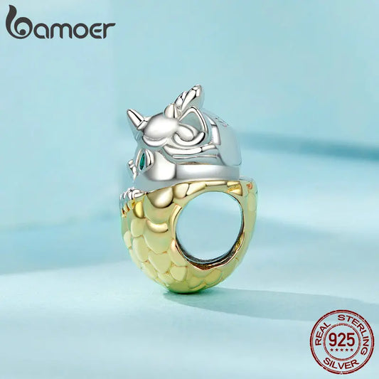 BAMOER  925 Sterling Silver Easter  Cute Dragon Egg Beads Bracelet