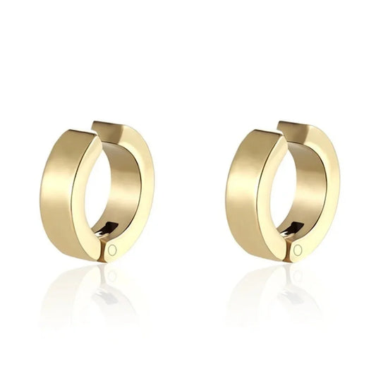 2 Pcs UNISEX 316L Fashion Stainless Steel Cuff Earrings
