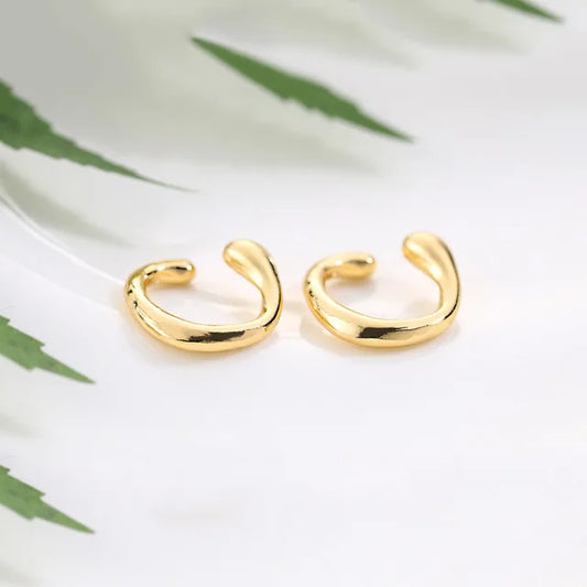 Fake Piercing Ear Cuff Double Circle Faux Earrings