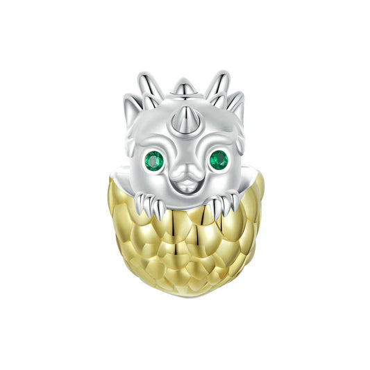 BAMOER  925 Sterling Silver Easter  Cute Dragon Egg Beads Bracelet