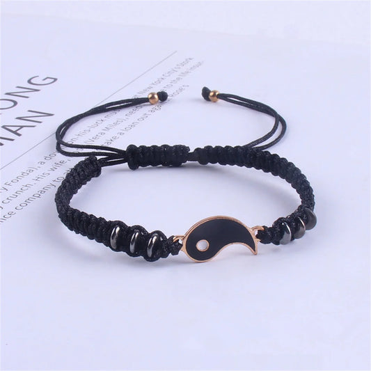 Best Friend 2 Matching Yin Yang Adjustable Cord Bracelets